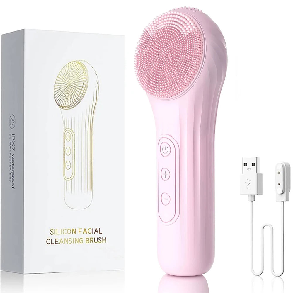 Sonic Facial Cleansing Brush – Waterproof, Heated & Rechargeable