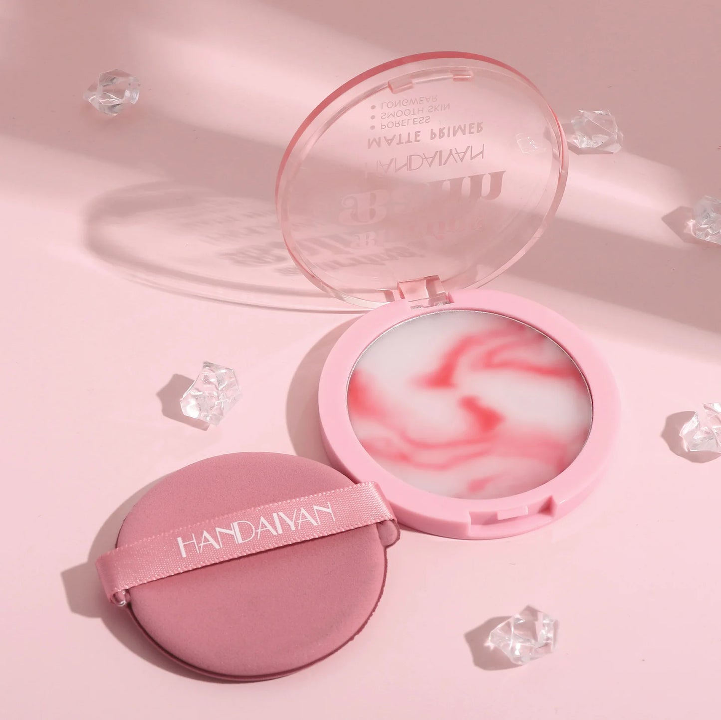 HANDAIYAN Light Mist Water Resistant Oil Control Brightening Complexion Matte Concealer Setting Powder with Powder Puff