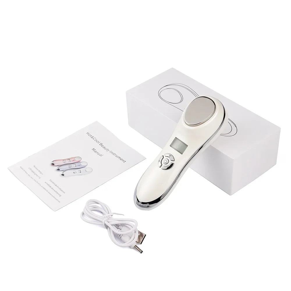 Hot Cold Beauty Instrument Skin Rejuvenation Massager Skin Lifting Firming Facial Cool Warm Hammer Face Vibration Machine