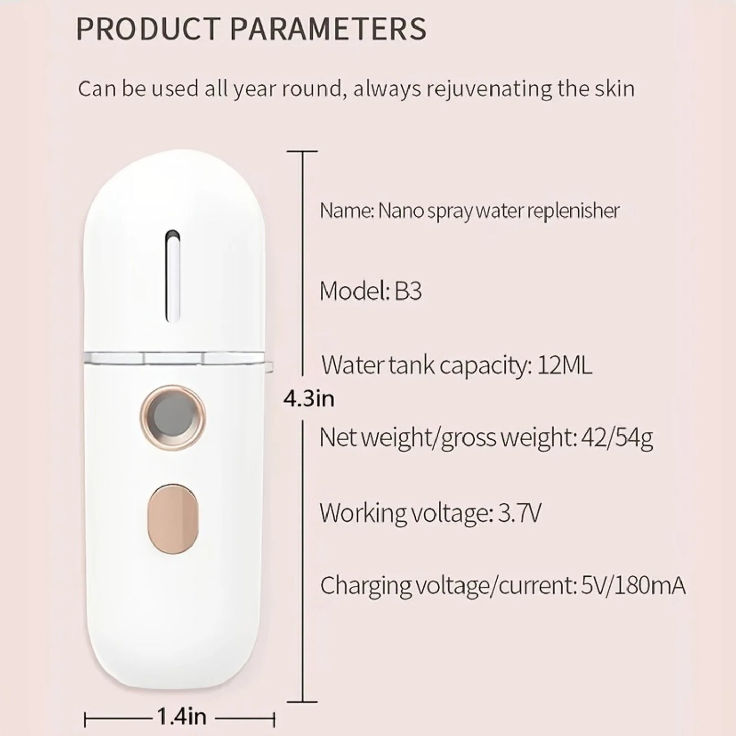 Mini Portable Wireless Cold Mist Facial Steam Spray