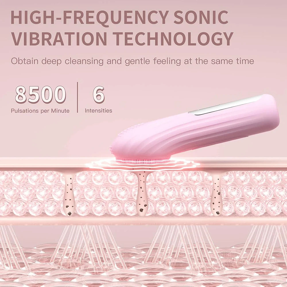 Sonic Facial Cleansing Brush โ Waterproof, Heated & Rechargeable