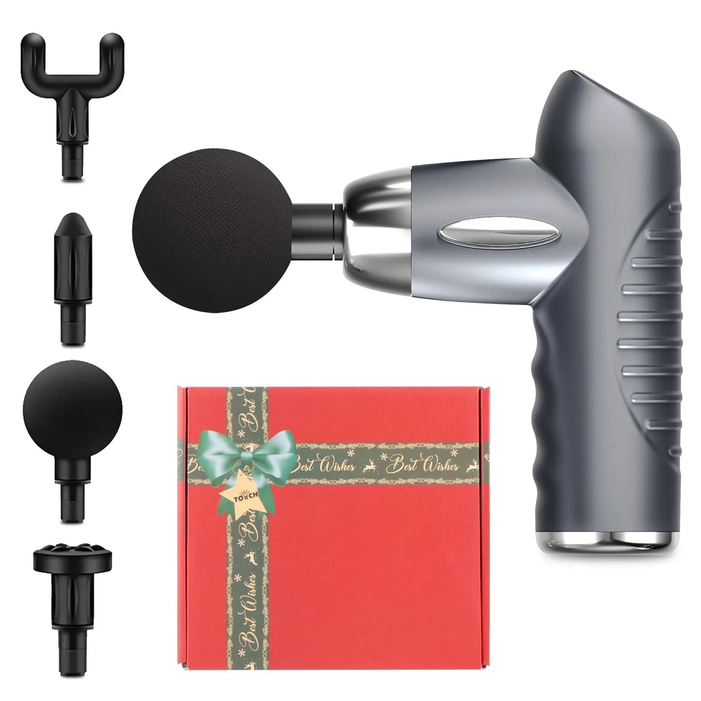 Mini Massage Gun, Muscle Massager Portable with 6 Speeds Handheld Massager with USB C Charging Port Massage Gun,4 Massage Heads