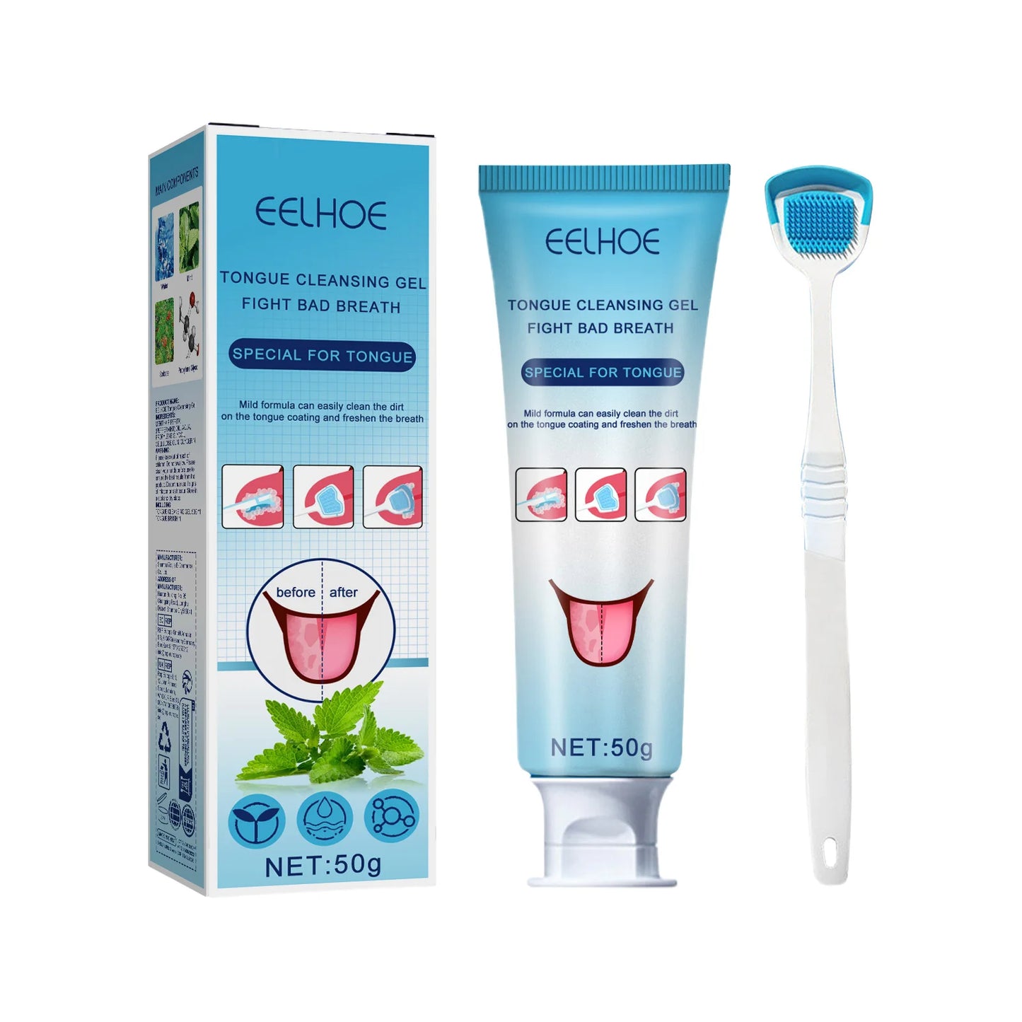 Eelhoe 50g Tongue Cleaning Gel With Brush