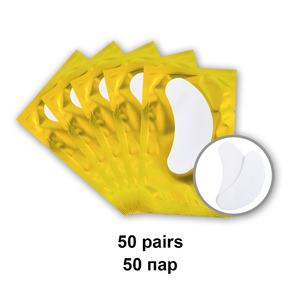 50Pairs Hydrogel Gel Eye Patches Grafting Eyelashes Under Eye Patches For Eyelash Extension Paper Application Makeup Supplies