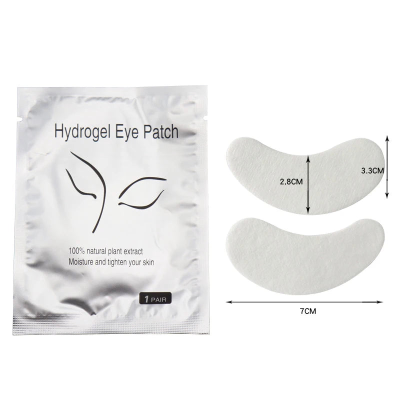 100 Pairs Hydrogel Eye Patch Eyelash Pad Gel Patch Grafting Under Eye Paper Sticker Fox Wraps Eyelash Extension Makeup Tools