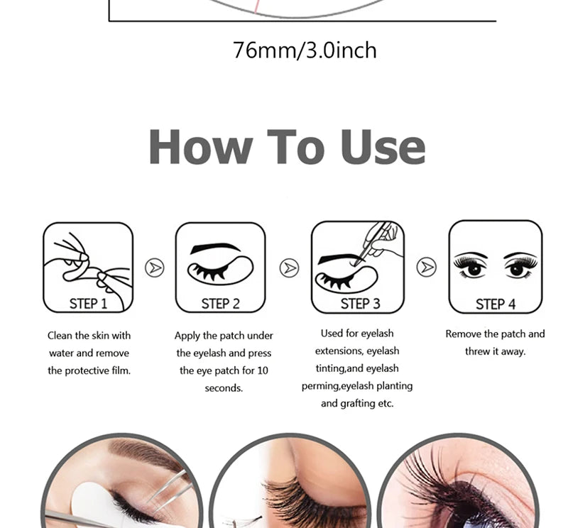 50Pairs Hydrogel Eye Patches Under Eye Pads Eyelash Extension Gel Stickers for Grafting Lashes Beauty Tools