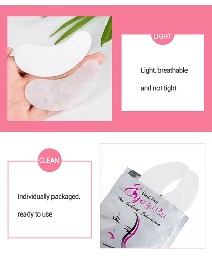 100Pairs Wholesale Hydrogel Eye Patch for Building Eyelash Extension Under Eye Pads Grafted Lash Stickers Beauty Tools