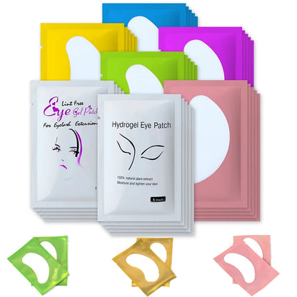 50Pairs Hydrogel Eye Patches Under Eye Pads Eyelash Extension Gel Stickers for Grafting Lashes Beauty Tools