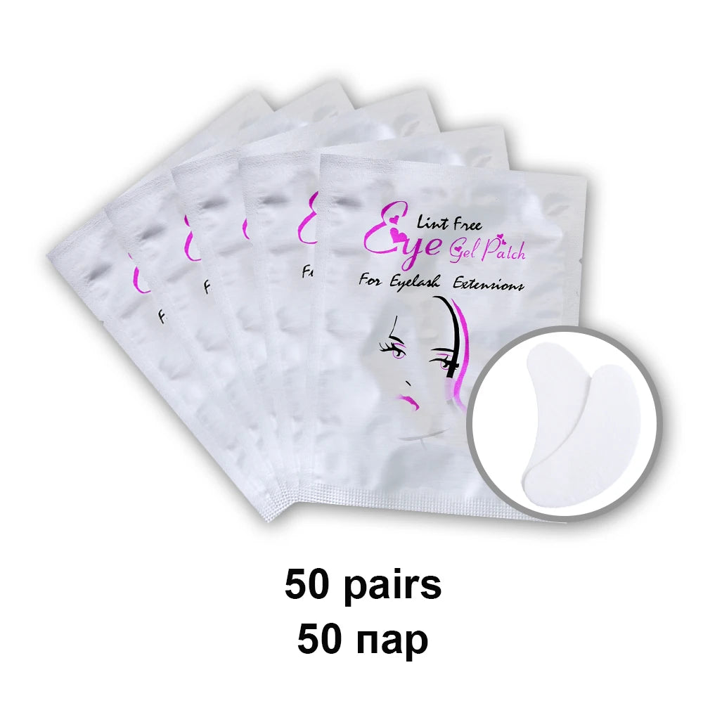 50Pairs Hydrogel Gel Eye Patches Grafting Eyelashes Under Eye Patches For Eyelash Extension Paper Application Makeup Supplies