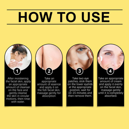 Snail Mucin 96% Korean Skin Care Fade Fine Lines Repair Tighten Firming Moisturizing Smooth Glow Brightening Facial Essence Set