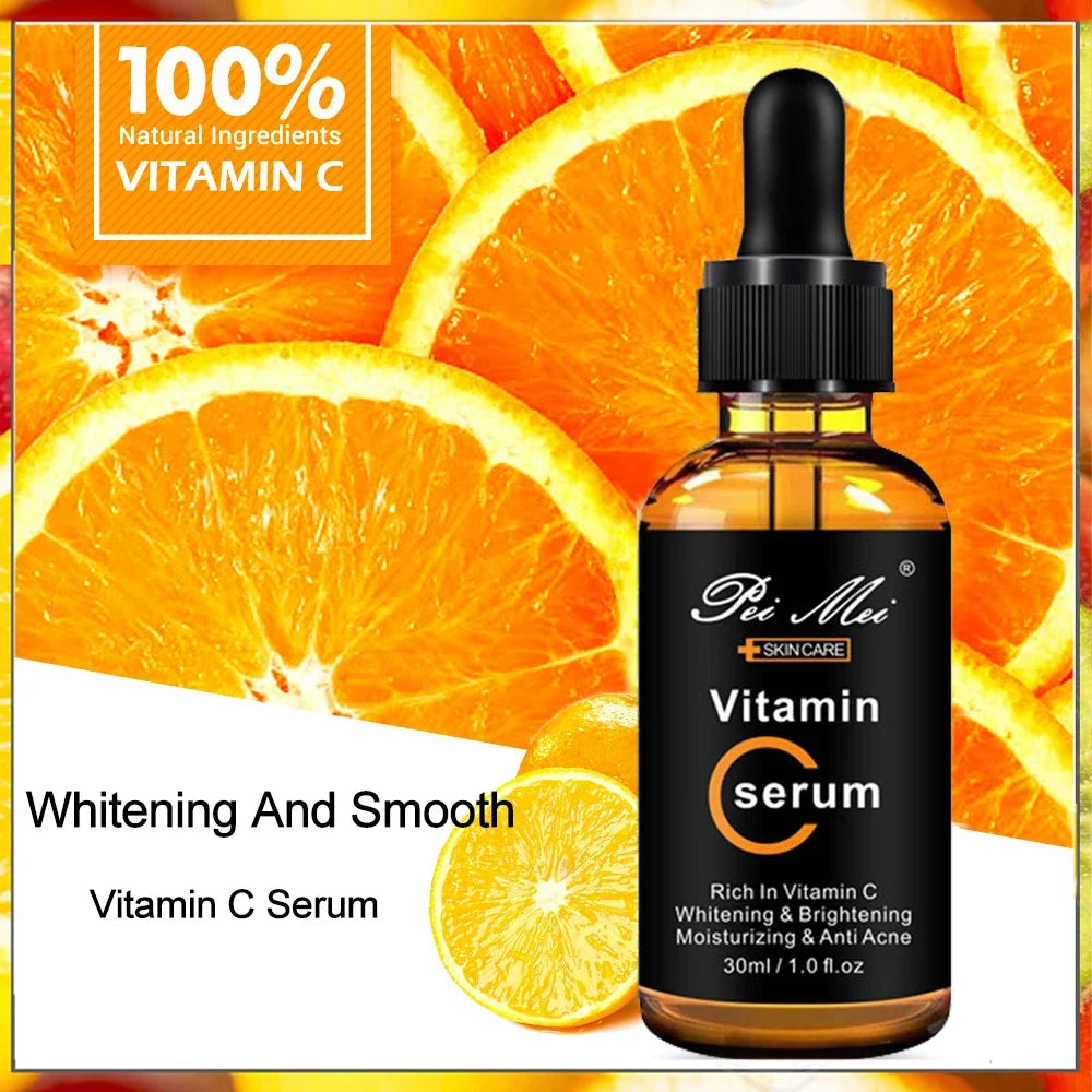 Skincare Products Vitamin C Facial Serum Brighten Skin Lighten Spots Hyaluronic Acid Face Essence Skin Care Products 30ml