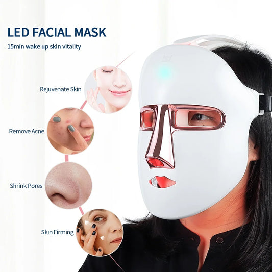 Wireless 7 Colors Face LED Mask Photon Facal Beauty Mask
