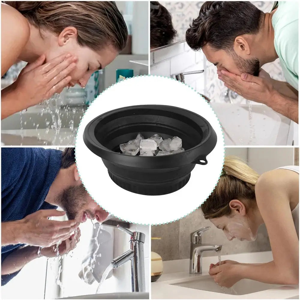Large Bowl For Face Ice Bath Foldable Ice Bath Bowl Portable Face Dipping Bowl Foldable Silicone Wash Basin Bathroom Accessories
