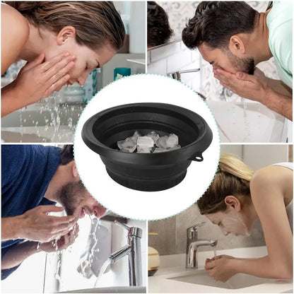 Large Bowl For Face Ice Bath Foldable Ice Bath Bowl Portable Face Dipping Bowl Foldable Silicone Wash Basin Bathroom Accessories