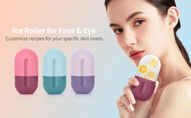 Ice Face Roller Ice Cube Beauty Massage Silicone Ice Mold For Eye Puffiness Ice Facial Roller Shrink Pores Multifunctional mold