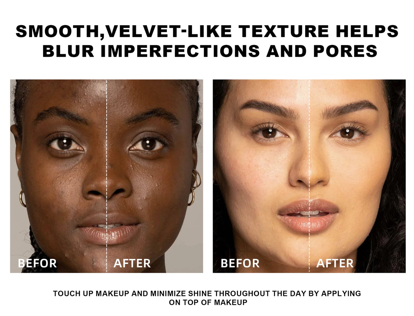 HANDAIYAN Light Mist Water Resistant Oil Control Brightening Complexion Matte Concealer Setting Powder with Powder Puff