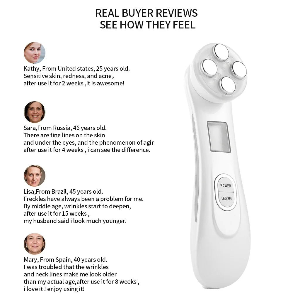 5 in 1 RF EMS LED Skin Tightening & Anti-Wrinkle Massager