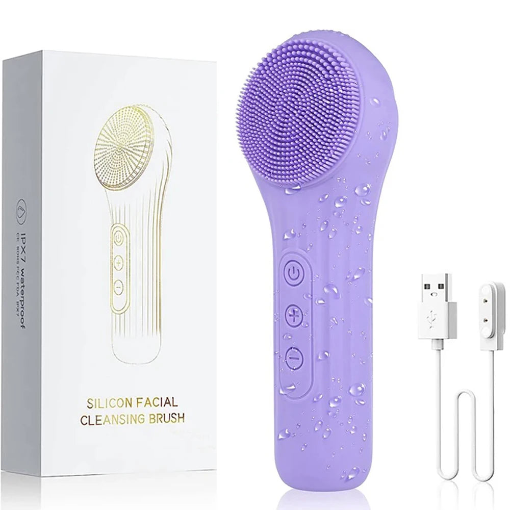 Sonic Facial Cleansing Brush – Waterproof, Heated & Rechargeable