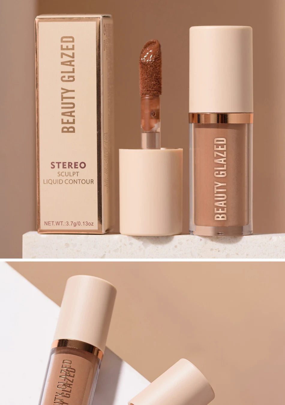 Beauty Glazed Cream Contour with Natural Shadow Effect Long-Lasting Matte Finish Waterproof Foundation Cream for Quick Coverage