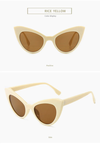 Summer Cat Eyes Sunglasses Small Frame Okulary UV400 Shades Polarized Vintage Eyewear Outfit Beach Sun Protection Sun Glasses