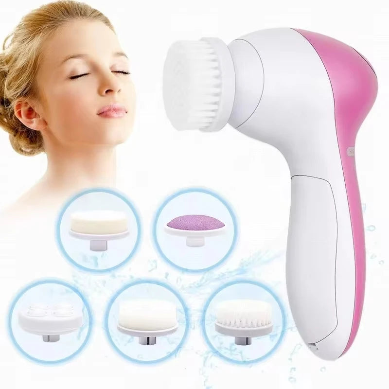 5-in-1 Electric Facial Cleansing Brush & Massager Tool