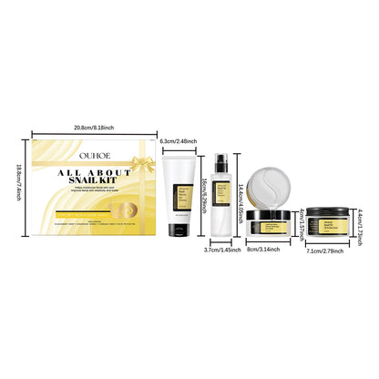 Snail Mucin 96% Korean Skin Care Fade Fine Lines Repair Tighten Firming Moisturizing Smooth Glow Brightening Facial Essence Set