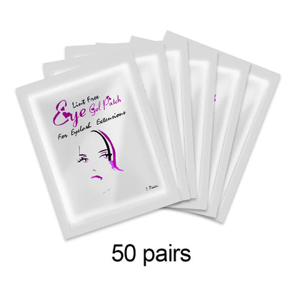50 Pairs Eyelash Extension Patch Hydrogel Patches Gel Pad Makeup Lash Lift Tools Under Eye Patch Pads for Eyelash Extension