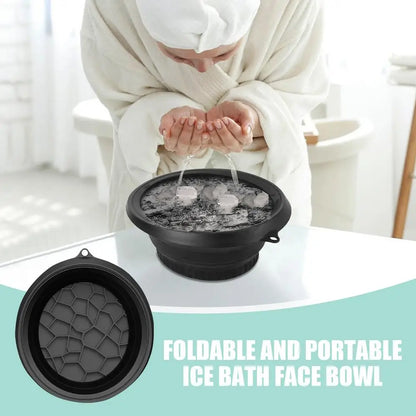 Large Bowl For Face Ice Bath Foldable Ice Bath Bowl Portable Face Dipping Bowl Foldable Silicone Wash Basin Bathroom Accessories