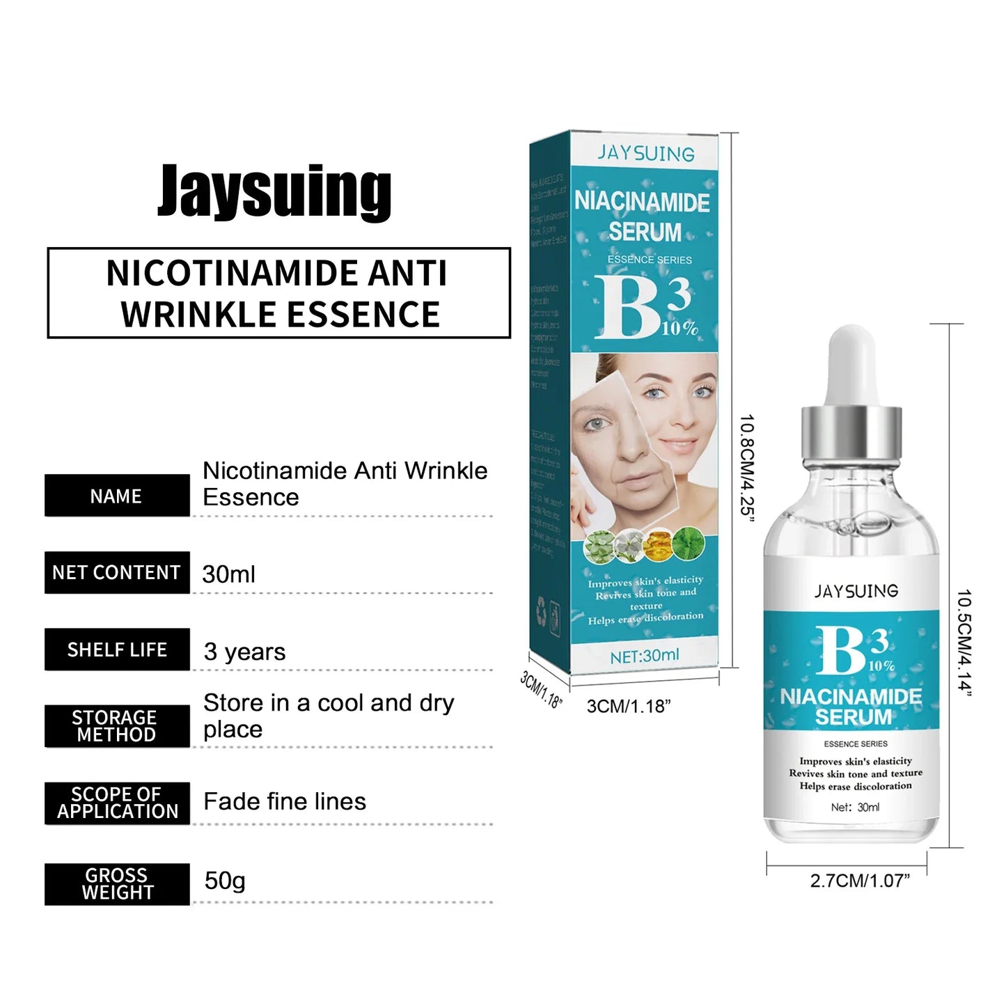 B3 Nicotinamide Serum Facial Anti W-rinkle Lift Firming Fine Lines Lightening Dark Circle Skin Brightening Skincare Products