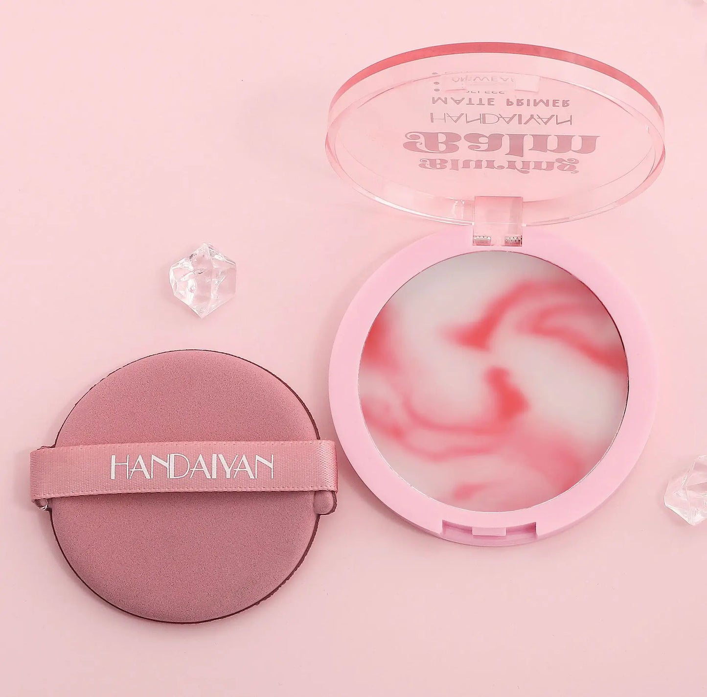 HANDAIYAN Light Mist Water Resistant Oil Control Brightening Complexion Matte Concealer Setting Powder with Powder Puff