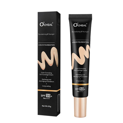 BB Cream Full Cover Face Base Liquid Foundation Makeup Waterproof Long Lasting Facial Concealer Whitening Cream Korean Make Up