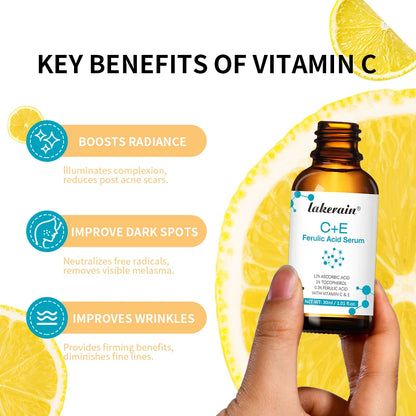 Vitamin C Face Serum Vitamin CE Serum with Ferulic Acid for Women Vitamin E&Ferulic Serum Skin Care, Vitamin C Serum for Face