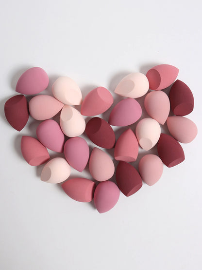 30 Beauty Eggs (Makeup Sponges) Foundation Make-Up Mixed Beauty Sponge, Liquid, Cream and Powder Without Blemish, Multi-Color C