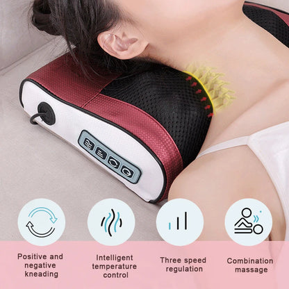 Multi Functional Neck and Shoulder Massager Household Neck and Back Kneading Tool with Multiple Adjustable Hot Compress Massage
