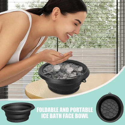Large Bowl For Face Ice Bath Foldable Ice Bath Bowl Portable Face Dipping Bowl Foldable Silicone Wash Basin Bathroom Accessories