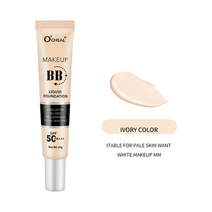 BB Cream Full Cover Face Base Liquid Foundation Makeup Waterproof Long Lasting Facial Concealer Whitening Cream Korean Make Up