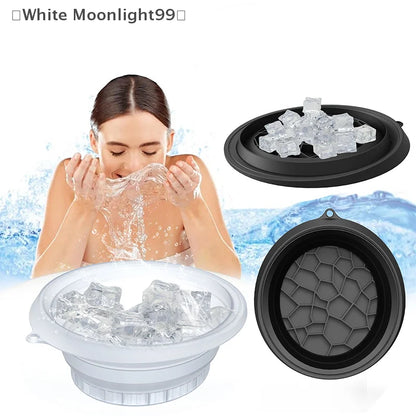 Large Bowl For Face Ice Bath Foldable Ice Bath Bowl Silicone Bowl For Dipping Face Ice Bath Ice Bath At Home〔White〕