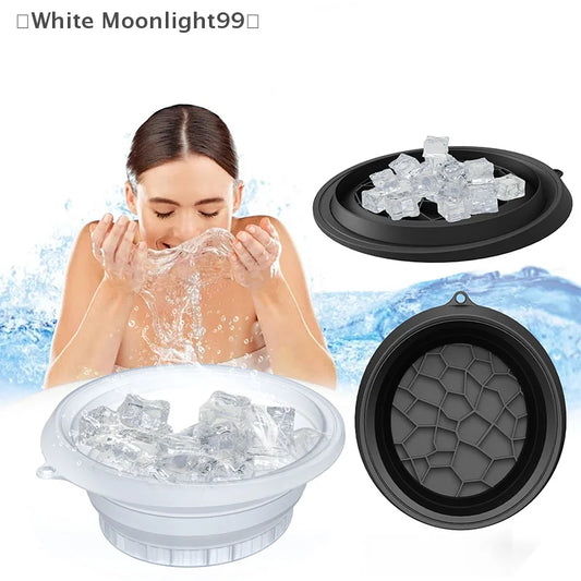 Large Bowl For Face Ice Bath Foldable Ice Bath Bowl Silicone Bowl For Dipping Face Ice Bath Ice Bath At Home〔White〕