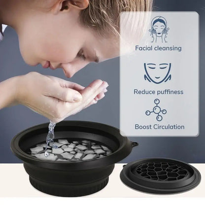 Large Bowl For Face Ice Bath Foldable Ice Bath Bowl Portable Face Dipping Bowl Foldable Silicone Wash Basin Bathroom Accessories