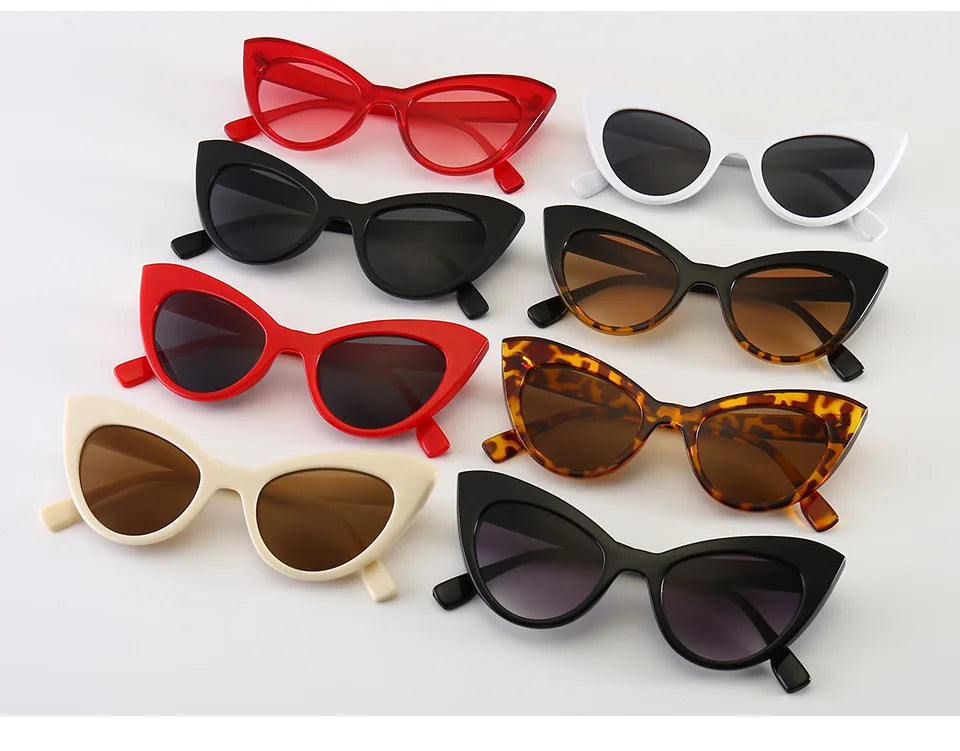 Summer Cat Eyes Sunglasses Small Frame Okulary UV400 Shades Polarized Vintage Eyewear Outfit Beach Sun Protection Sun Glasses