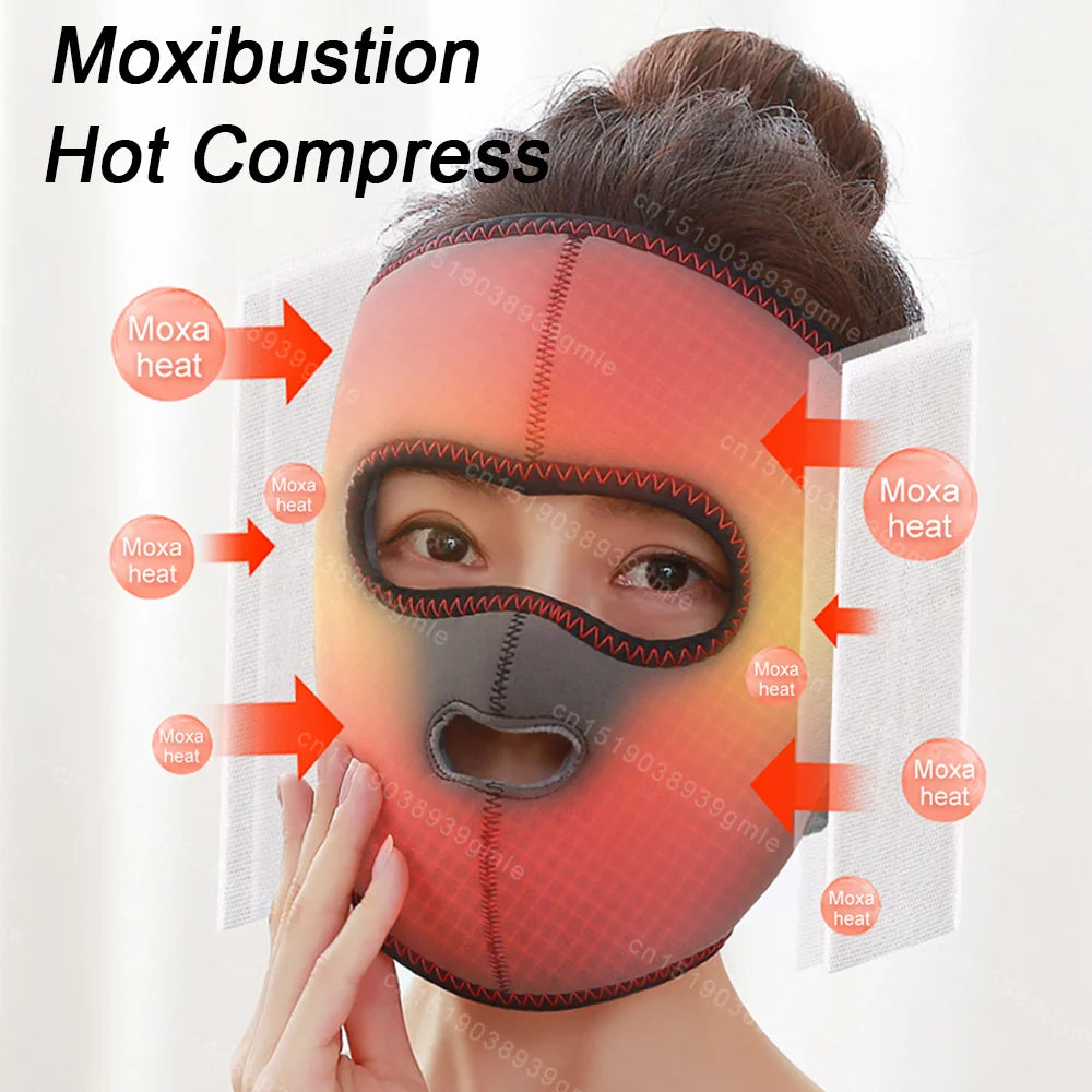 Electrically Heated Head Facial Paralysis Hot Pack Massage Mask Face Aftermath Recovery Instrument Face Spasm Crooked Mouth
