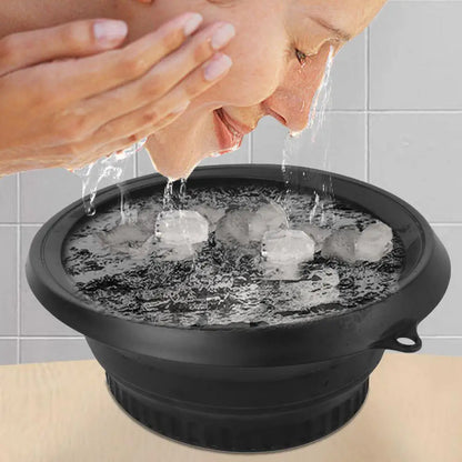 Large Bowl For Face Ice Bath Foldable Ice Bath Bowl Portable Face Dipping Bowl Foldable Silicone Wash Basin Bathroom Accessories
