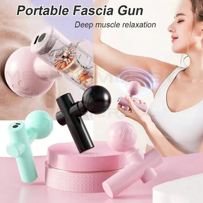 Mini Massage Gun Fascia Machine Muscle Relaxation Vibrating Gun Portable Rod Massage Fitness Equipment Neck Body Fascia Gun