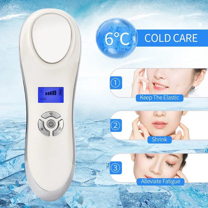 Hot Cold Beauty Instrument Skin Rejuvenation Massager Skin Lifting Firming Facial Cool Warm Hammer Face Vibration Machine