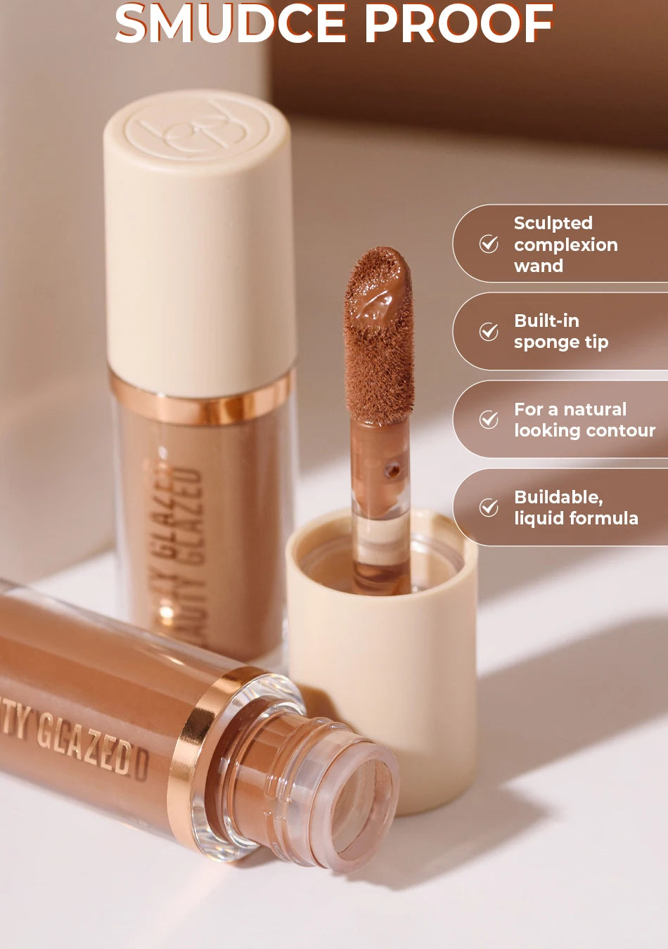 Beauty Glazed Cream Contour with Natural Shadow Effect Long-Lasting Matte Finish Waterproof Foundation Cream for Quick Coverage