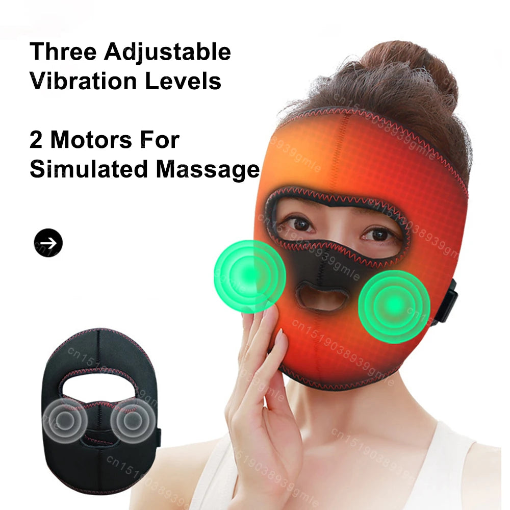 Electrically Heated Head Facial Paralysis Hot Pack Massage Mask Face Aftermath Recovery Instrument Face Spasm Crooked Mouth