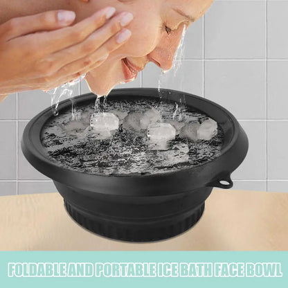 Large Bowl For Face Ice Bath Foldable Ice Bath Bowl Portable Face Dipping Bowl Foldable Silicone Wash Basin Bathroom Accessories