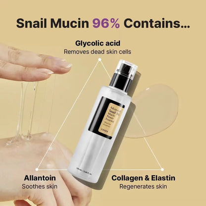 Snail Mucin Peptide Essence,Hyaluronic Acid Skin Repair Serum,Lightens Wrinkles And Dark Spots,Face Moisturizing and Hydrating