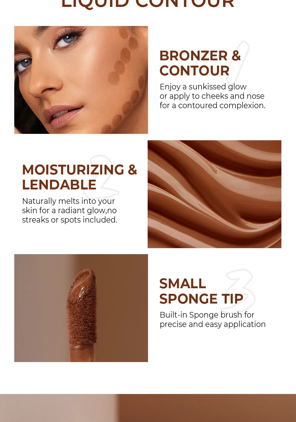 Beauty Glazed Cream Contour with Natural Shadow Effect Long-Lasting Matte Finish Waterproof Foundation Cream for Quick Coverage