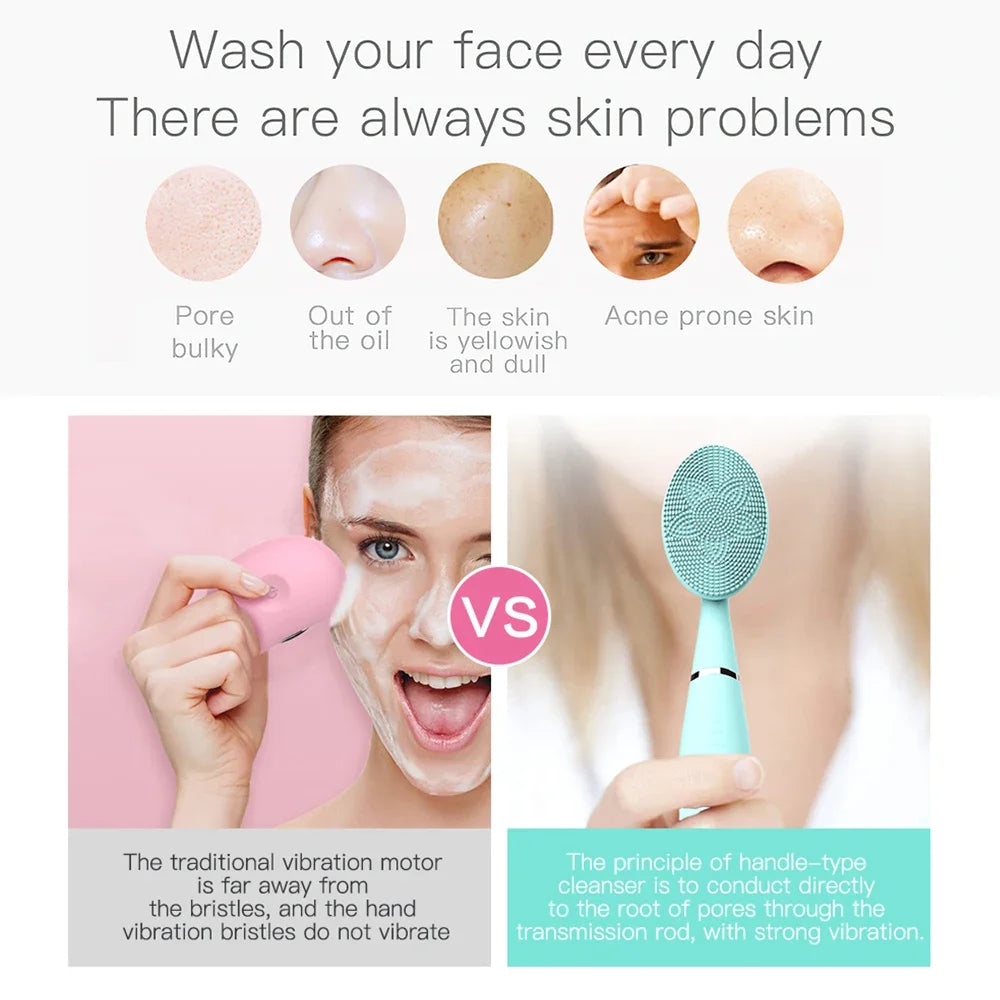 Portable Electric Facial Cleansing Brush